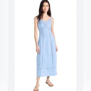 Madewell Sweetheart Neck Linen Blend Dress